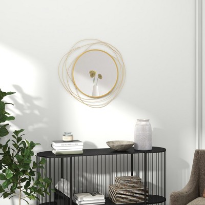 Spassway 26" x 26" Versatile Decorative Mirror Wall Art for Bathroom Living Room Bedroom Entryway Office Home and Office Decor Gold/Black Available