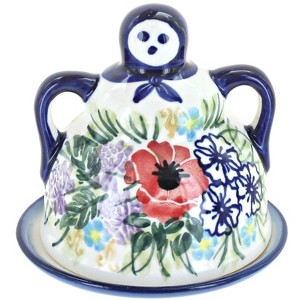 Blue Rose Polish Pottery 33A WR Unikat Small Cheese Lady - 1 of 1