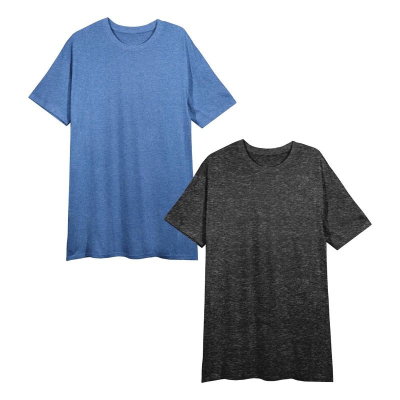 Women's Black and Blue 2-Pack Crew Neck Short Sleeve Night Shirt-XL, 1 of 4