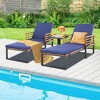 Tangkula 2 Pieces Outdoor Chaise Lounge Chair w/ 4-Position Adjustable Backrest Backyard Poolside - 2 of 4