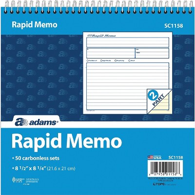 Adams Spiral Memo Books 8-1/2x7-1/4 SC1158