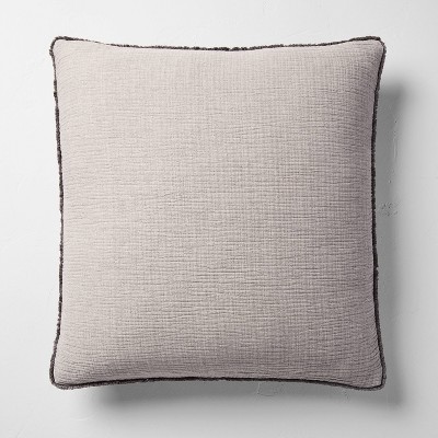 Euro 26''x26'' Textured Chambray Cotton Decorative Throw Pillow - Casaluna™