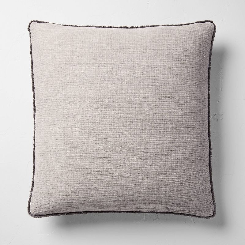 Euro 26''x26'' Textured Chambray Cotton Decorative Throw Pillow - Casaluna™, 1 of 11
