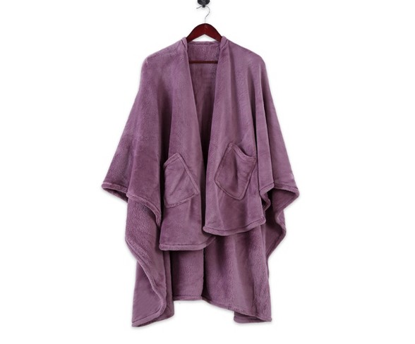Plush Wrap Blanket Purple - Better Living