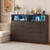 coucehta 55"W Dresser for Bedroom, 8 Drawer Dresser with Led Lights and Charging Station, Large Chest of Drawers Storage - 2 of 4