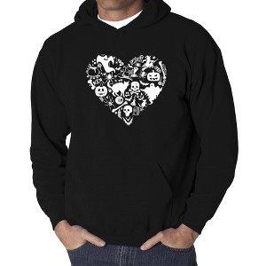 LA Pop Art Halloween Heart - Men's Word Art Hooded Sweatshirt - 1 of 4
