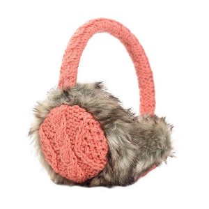Cable Knit Adjustable Earmuffs With Faux Fur_Nirvanna Designs - 1 of 4