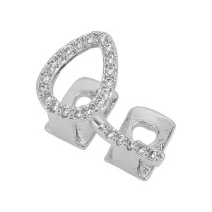 Unique Bargains Hip Hop Hollowout Rhinestone Heart Fake Grills 1 Pc - 1 of 4
