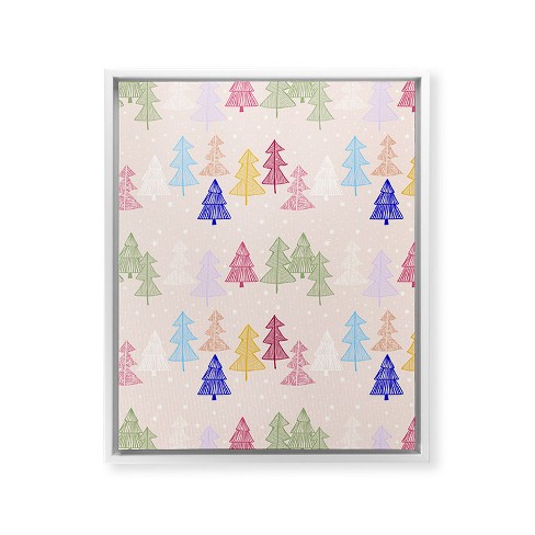 Showmemars Xmas forrest pattern Framed Art Canvas - Society6 - image 1 of 4