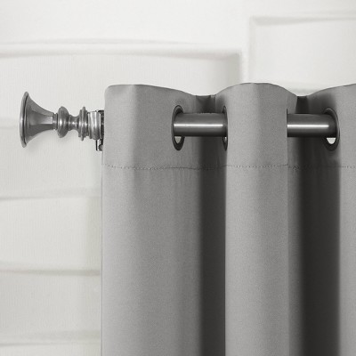 Gray Room Darkening Grommet Curtain Panel, 54" x 63"