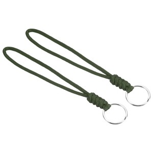 Unique Bargains Braided Wrist Polyester Keychain Wallets Badge Lanyards with Hook 2 Pcs - 1 of 4