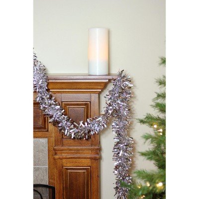 50' Shiny Silver Wide Cut Tinsel Christmas Garland