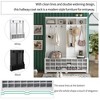 60" Hall Tree Modern Hallway Coat Rack With Metal Hooks 24 Shoe Cubbies For Entryway Bench Living Room Bedroom - 4 of 4
