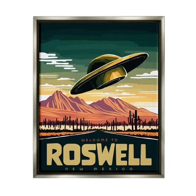 Stupell Industries Welcome Roswell New Mexico UFOFloater Canvas Wall Art