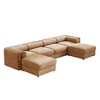 Oversized 142.5" Chenille Modular U-Shaped Sectional Sofa with Cylindrical Cushios and Storage Seat, 6-Piece Free combination Sofa - 4 of 4