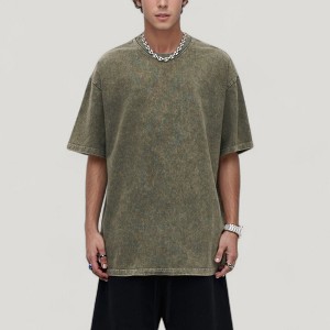 Anna-Kaci Active Men's Oversized Short Sleeve Crew Neck T-Shirt with Washed Effect - 1 of 4