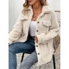 Coolmee Women's Winter Fleece Heating Jacket Button Down Stand Collar with Pockets Coats - 2 of 4
