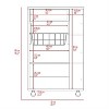 LunaLulinlk Kitchen Cart, One Drawer, Two Open Shelves, Four Casters -White / Light Oak - 3 of 4