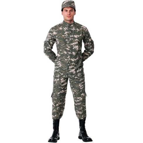 HalloweenCostumes.com Medium Men Modern Combat Soldier Men's Costume,  Brown/Green/Green