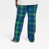 Women's Holiday Tartan Plaid Fleece Matching Family Pajama Pants - Wondershop™ Blue - image 2 of 3