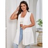 Plus Size Casual Vest for Women Sleeveless Work Office Suit Blazer with Pockets for All Season - 3 of 4