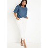 ELOQUII Women's Plus Size Denim Puff Sleeve Top - 4 of 4