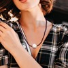 EVERLY JEWELRY | Sterling Silver 13-15mm Cultured Freshwater Pearl and Purple Garnet Beaded Layering Necklace - 20 in - 4 of 4