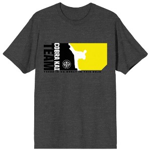 Cobra Kai Team Cobra Kai Men's Charcoal Gray Graphic Tee - 1 of 2