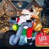 Joyfy 7 FT Christmas Inflatables Outdoor Decorations, Santa Riding Motorcycle with Reindeer Inflatable with LEDs for Xmas Party Indoor Outdoor Décor - 4 of 4