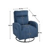 Modern Corduroy Swivel Glider Rocking Chair Upholstered Swivel Accent Armchair With Side Pocket Rocking Chair For Nursery-Cuddlewood - 4 of 4