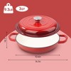 SEVOBAL Pots and Pans, Enameled Cast Iron Braiser with Lid for Versatile Stovetop and Oven Cooking, Red, 14.17"*10.63"*3.54" - 2 of 4