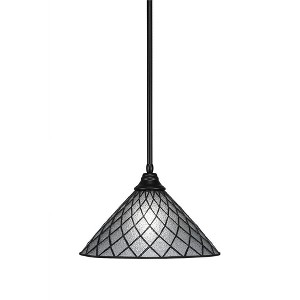 Toltec Lighting Any 1 - Light Pendant in  Matte Black with 16" Diamond Ice Art Glass Shade - 1 of 1