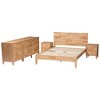 Baxton Studio Queen 5pc Hosea Carved Honeycomb Bedroom Set Natural - 3 of 4