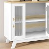 Accent Storage Cabinet, 36'' Sideboard Buffet Cabinet with Fluted Glass Door and Adjustable Shelf - 3 of 4