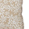 18X18 Inch Hand Woven Floral Outdoor Pillow Tan Polyester With Polyester Fill by Foreside Home & Garden - 3 of 4