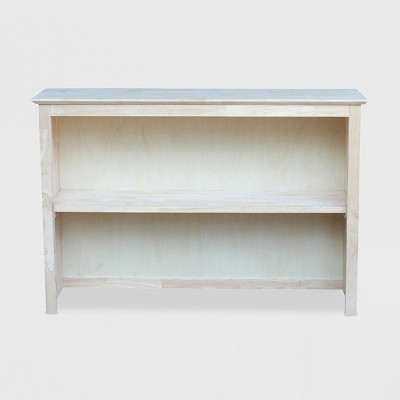 Unfinished Solid Wood Office Hutch with Butcher Block Surface
