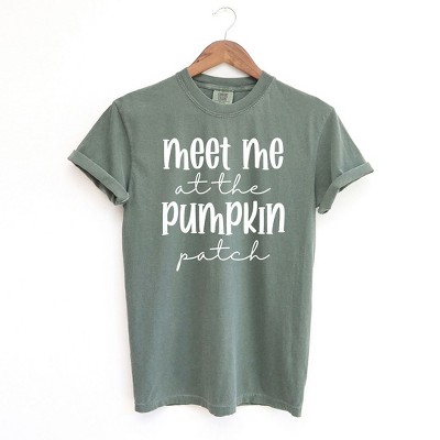 Simply Sage Market Women's Meet Me At The Pumpkin Patch Script Short Sleeve Garment Dyed Tee