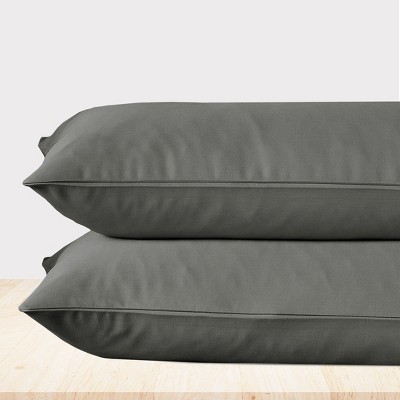 Gray 1000 Thread Count Cotton Sateen Standard/Queen Pillowcase Set