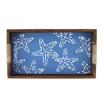 Beachcombers Small Pine Wood Tray with Starfish