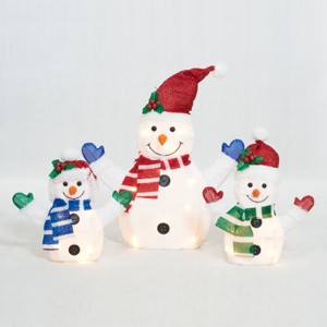 Everstar SET OF 3 UL PLUSH SNOWMAN FAMILY SCULPTURE, White - 1 of 4