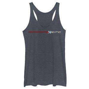 Women's NSYNC Retro Band Stripe Racerback Tank Top - 1 of 4