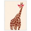 Kate & Laurel All Things Decor 18"x24" Sylvie Giraffe in Preppy Cute Heart Sunglasses Framed Canvas by Honey Island Studio White - 2 of 4