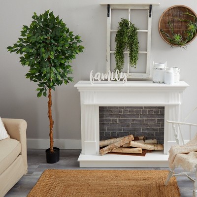 Elegant Ficus Floor Plant with Lifelike Leaves and Lights, 6ft
