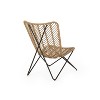 PAGED Outdoor Dining Chairs Set of 2 Rattan Patio Dining Chairs with Modern Geometric Cross Base for Yard, Balcony - 4 of 4