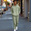Dalix Alien Embroidery Relaxed Sweatsuit Set Hoodie Jogger Soft Fleece Relaxed Fit Lounge Mens in Oil Green 2XL XX-Large - 3 of 4