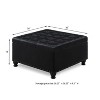 TIRAMISUBEST Large square storage ottoman with wooden legs, Upholstered button tufted coffee table with nail trims for Living Space, Black - 3 of 4