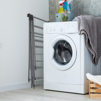 Platinum Foldable Clothes Drying Rack with 24 Rails and Hanging Bar