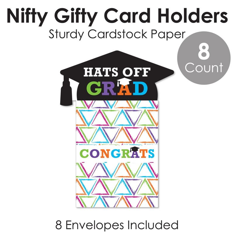 Big Dot of Happiness Hats Off Grad - Graduation Party Money and Gift Card Sleeves - Nifty Gifty Card Holders - Set of 8, 5 of 9