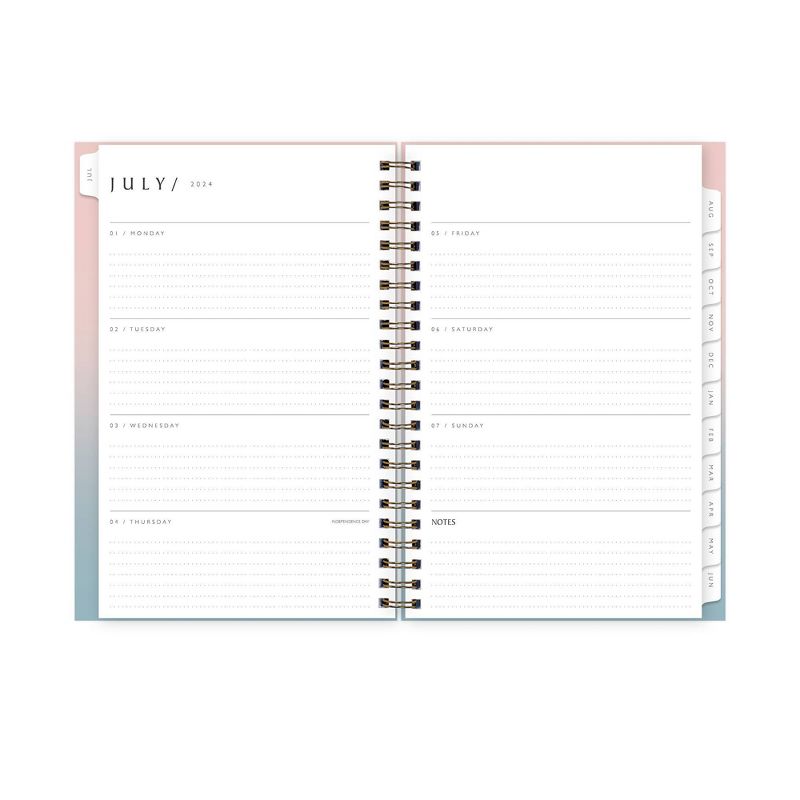 Blue Sky 2024-25 Weekly/Monthly Sustainability Planner 8&#34;x5&#34; Wirebound Textured Ombre Beach, 6 of 14