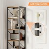 Narrow Bookshelf Tall Skinny Bookcase 6 Tier Storage Rack - 2 of 4
